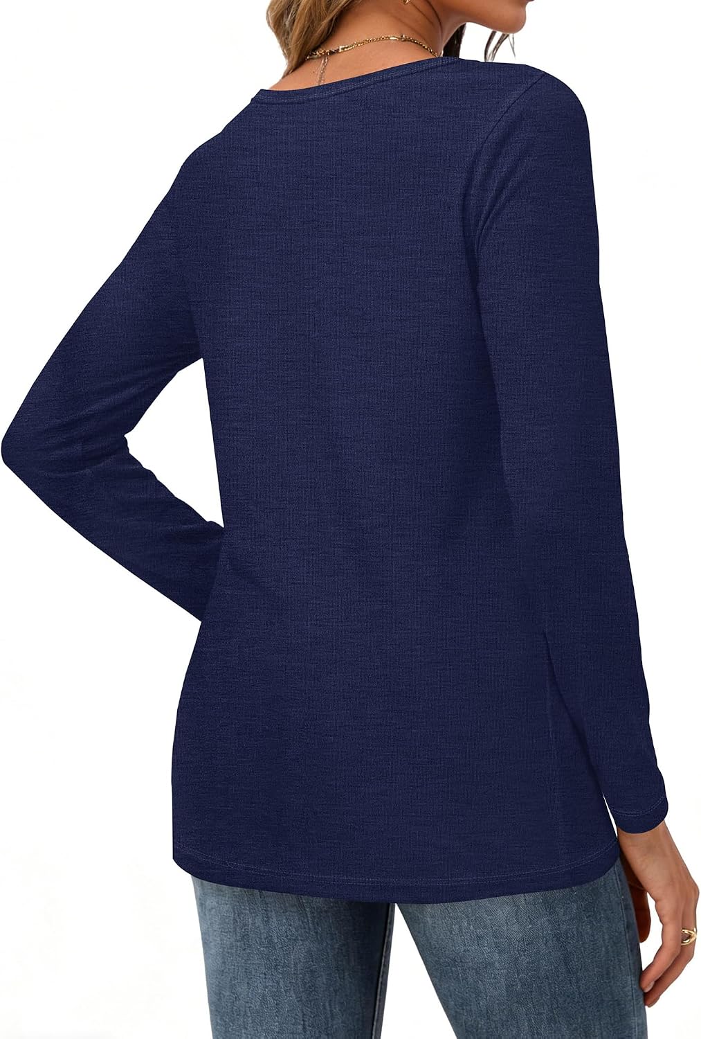 Women's Long Sleeve Crew Neck Loose Fit Tunic Top