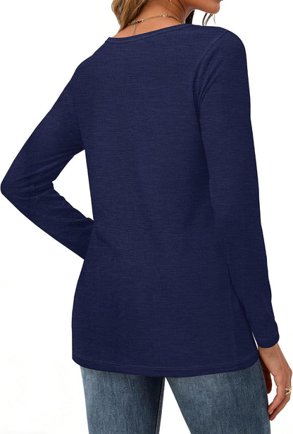 Women's Long Sleeve Crew Neck Loose Fit Tunic Top