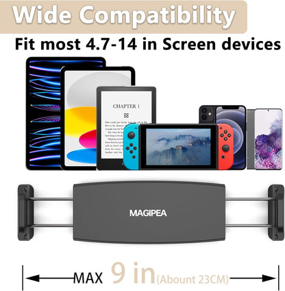 Tablet Stand Holder, Mount Holder Clip with Grip Flexible Long Arm Gooseneck Compatible with ipad iPhone/Nintendo Switch/Samsung Galaxy Tabs/ Kindle Fire HD - Black