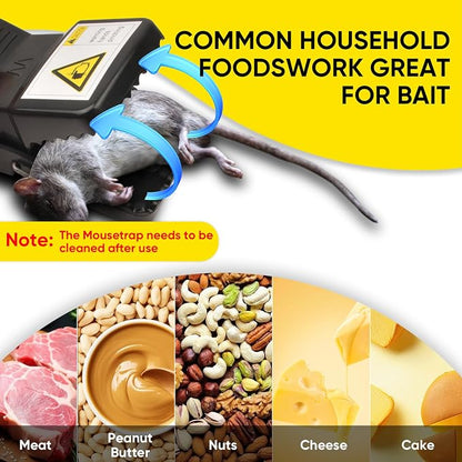 Rat Trap 1-Pack, Large Mouse Traps for Indoor and Outdoor Use, Reusable Mouse Trap, Fast, Hygienic, Unplugged, Used to Catch Mice, Squirrels, Rodents, for Home, Yard and Barns