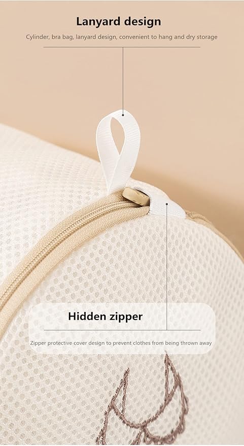 ZITEZHGO Small Mesh Laundry Bags Laundry Wash Bags Laundry Bags Wash Organizer for Delicates Dorm Underwear Bras Underwear (Beige,Bra+Underwear)