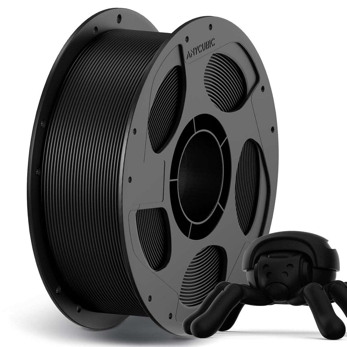 ANYCUBIC High Speed 3D Printer Filament 1.75mm, Print Up to 10X Faster, Rapid PLA Filament with High Prints Quality, Dimensional Accuracy +/- 0.02mm, 1KG Reusable Spool, Black