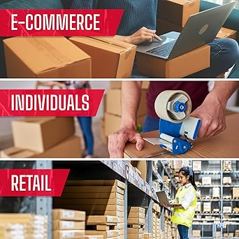 2" x 110 Yards Clear Packing Tape, 2.5 Mil Thick, Pack of 6 Rolls - Heavy-Duty Carton Sealing Tape Refill Rolls with Superior Adhesion for Packaging, Moving, or Shipping Boxes
