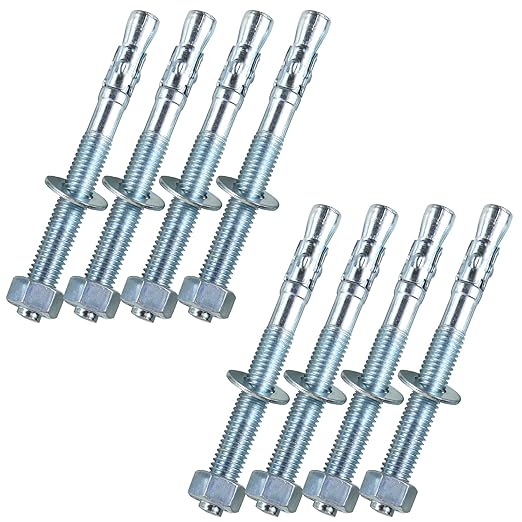 12"x6" Wedge Anchor by Zinced of Heavy-Duty Fastener for Cement and Concrete (8pcs Pack)