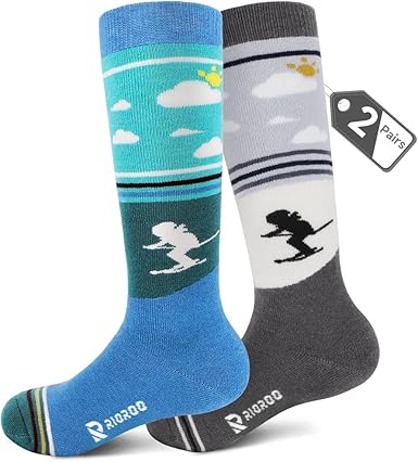 Kids Ski Socks Merino Wool, 23 Pairs Winter Warm Thermal Socks, Skiing Snowboarding Socks for Toddler Boys and Girls