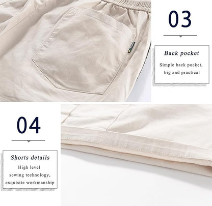 APTRO Men's Cargo Shorts Elastic Waistband Drawstring Summer Casual Cotton Big & Tall Relaxed Fit Work Shorts