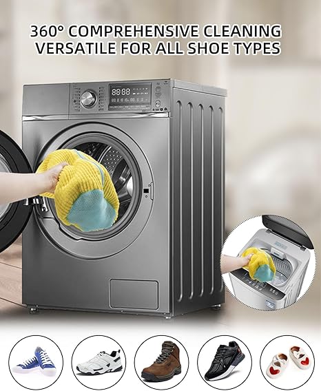 Reusable Shoe Washing Machine Bag 2 Pack, Versatile Laundry Shoe Bag for Washer and Dryer