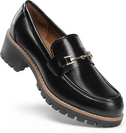 These versatile women's loafers from DREAM PAIRS feature a chunky platform sole, flexible vegan leather, and responsive foam for all-day comfort.