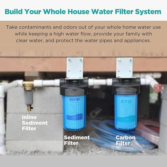 SimPure 4.5" x 10" Whole House Water Filter Cartridges 5 Micron Coconut Shell Carbon Block Replacement for Housing and Systems DB10P, DB10C, FC15B, GE GXWH40L, GXWH35F, BB-10B, FXHTC, WGB21B