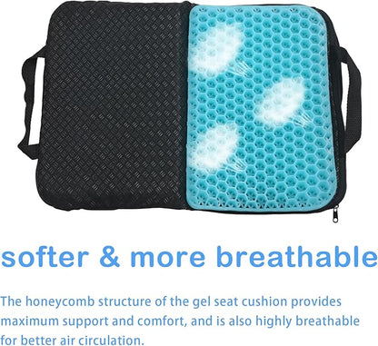 Portable Gel Seat Cushion Foldable Gel Travel Cushions for Long Sitting Pressure Relief for Office Chair Car Stadium Airplane Travel Relive Sedentary Pain