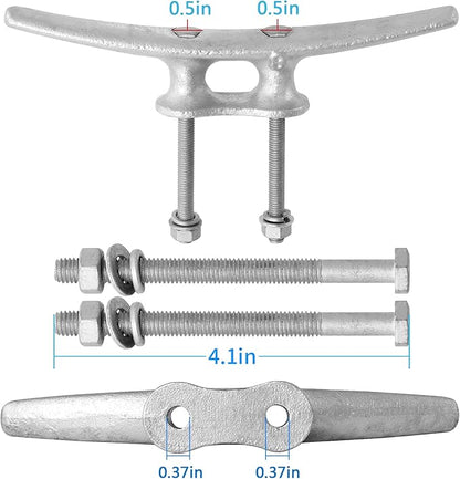 68101214 inch Dock Cleats With Bolts,Hot Dipped Galvanized Cast Iron Boat Cleats,Rope Cleat Boat Dock Cleats for Boat Docks,Decks,Piers for Tying up Boats,Marine Decor(1,2,4,5,6,8,10,12 Pack)