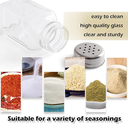 1st Choice Salt and Pepper Shakers with Stainless Tops Set of 2 (Square Shakers)