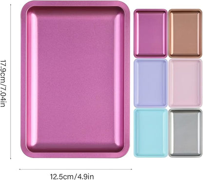 Nails Art Equipment Plate Stainless Steel Jewelry Tray False Nails Dish Cosmetic Tool Organized for Salon and Home Use