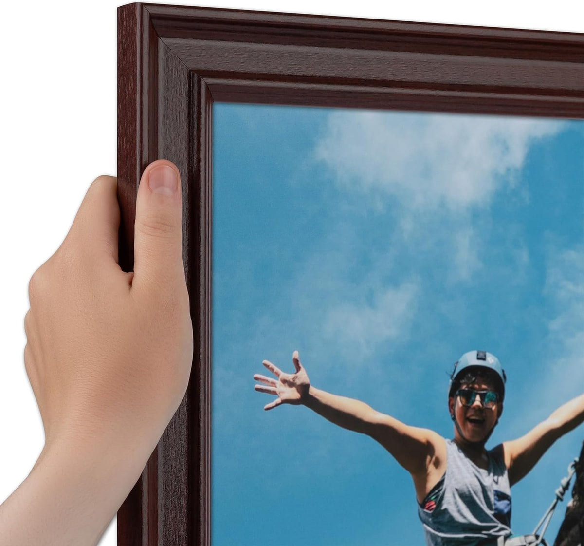 ArtToFrames 8x10 Inch Red Picture Frame, This 1.50 Inch Custom Poster Frame is Cherry - Comes with Regular Glass and Corrugated Backing (WOM0066-78238-YCHY-8x10)