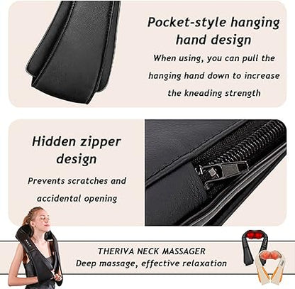 Theriva Shiatsu Neck  Back Massager - 3D Kneading with Heat for Pain Relief (Black)
