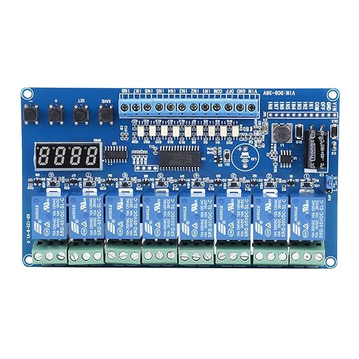 Multifunction Relay, 8-36V 8-Channel Multifunction Time Delay Relay Interface Board Module Optocoupler LED
