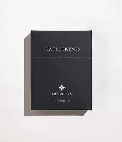 Art of Tea  Filter Bags 4" by 3.5" Single Use  100 Count  Works With Coffee or Tea