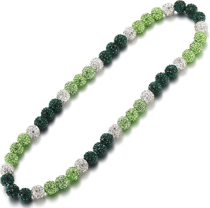 RWQIAN Baseball Beaded Necklace for Men Boys, Bling Drip Chains Inspired Accessory With Diamond Rhinestone Discoball, Jewelry Making Gift for Baseball Team Athletes