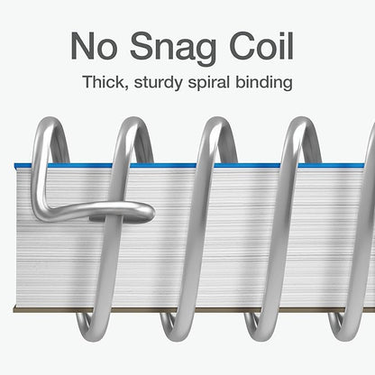 Oxford 3 Subject Spiral Notebook, Notebooks for School, Plastic Covers, Back to School Supplies, College Ruled, 150 Sheets, 2 Pack, Black and Blue (1009293)