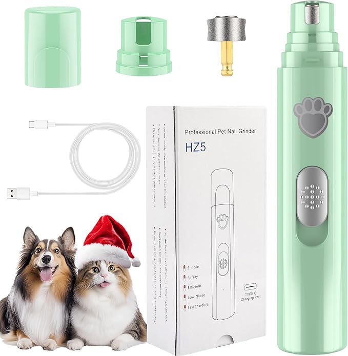 VIWIK Dog Nail Grinder, 2-Speed Rechargeable Dog Nail Trimmers for Large Medium  Small Dogs, Upgrade Professional Electric Pet Paws Grooming, Quiet Puppy Grooming Tool, for Dogs Cats