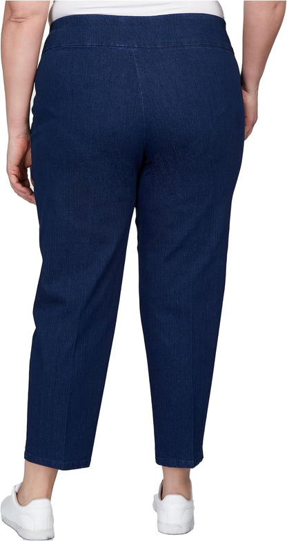 Womens Womens Plus-Size Super Stretch Mid- Rise Short Length Pant
