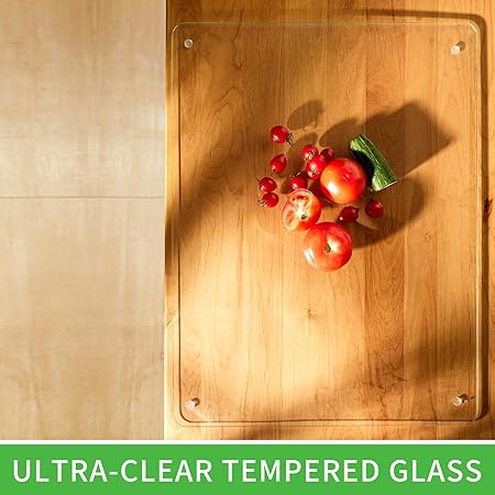 Large Tempered Glass Cutting Boards For Kitchen 18 x 24- High Transparency for Countertop Protection, Scratch-Resistant, Heat-Resistant, Dishwasher safe(XX-Large)