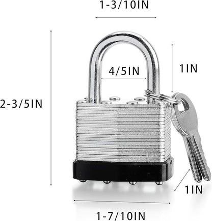 4 Pack Keyed Alike Padlocks - 40mm High Security Heavy Duty With Keys for Gym, Warehouse - Outdoor Locks With Same Key