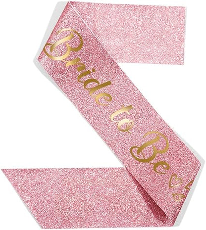 Rose Gold Glitter Bride to Be Sash Bridal Shower Sash Hen Night Bachelorette Party Decorations Party Favors