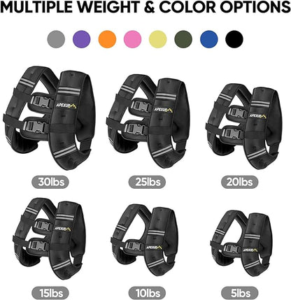 APEXUP Weighted Vest with 10lbs Weights and Reflective Stripe, Weight Vest Men Women for Workout, Strength Training, Running