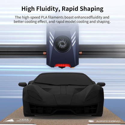 ANYCUBIC High Speed 3D Printer Filament 1.75mm, Print Up to 10X Faster, Rapid PLA Filament with High Prints Quality, Dimensional Accuracy +/- 0.02mm, 1KG Reusable Spool, Black