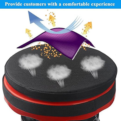 2 Pack Telescopic Stool Cushion, Round Thickened Collapsible Folding Stool Seat Cushion with Memory Foam (Black)(Not Include Stool)