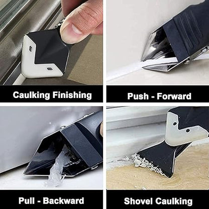 Glue Removal Scraper, Multifunctional Stainless Steel Caulking Tools Silver for Kitchen Window, Sturdy Strong Glue Scraper Caulking Scraper Tool Paint Scrapers