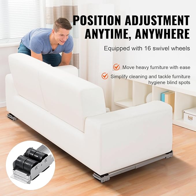 VEVOR Heavy Duty Furniture Appliances Rollers, Extendable Appliance Rollers Mobile Washing Machine Base, Fridge Stand Dolly Movers for Refrigerators, Dryers, Dishwashers, White
