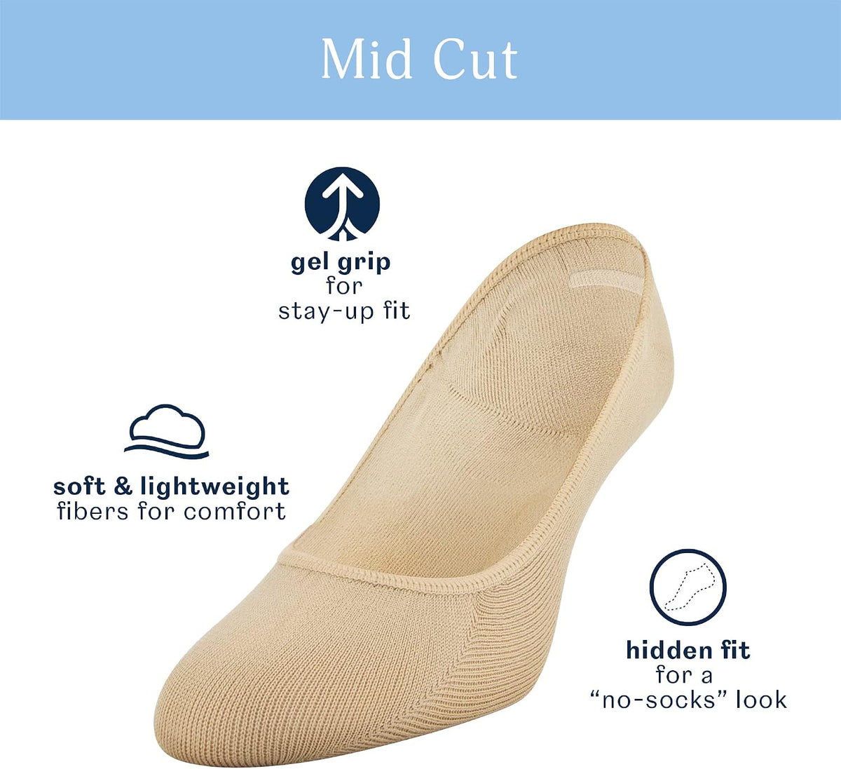 Peds Women's Lightweight Low Cut No Show Socks, Multipairs (5-10) Medium