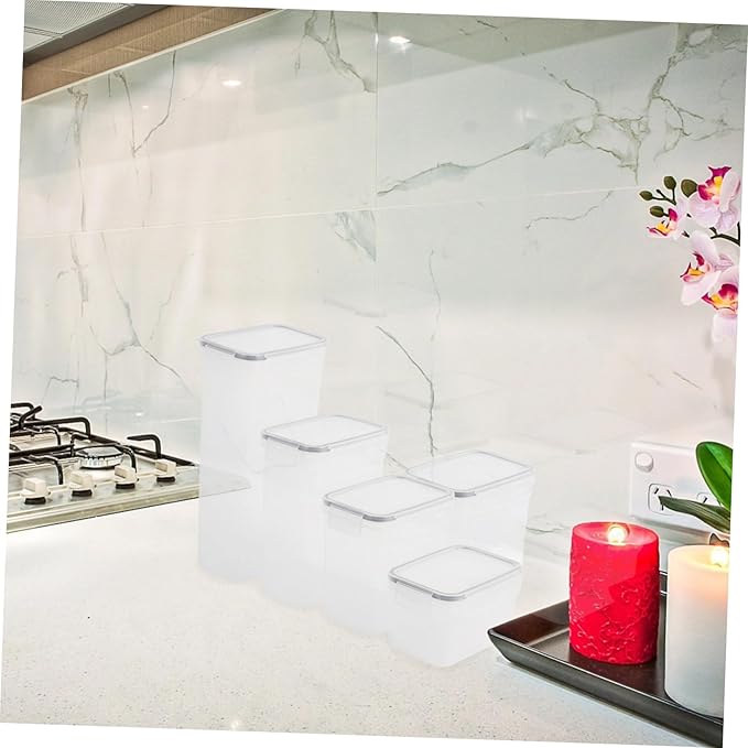 5 Pcs Airtight Storage Containers Freezer Containers Lids Food Storage Jars Compact Design