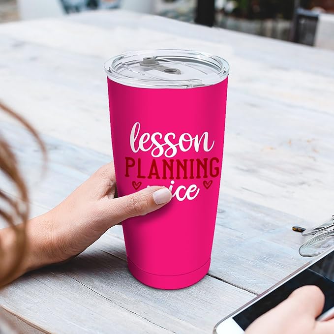 Lesson Planning Juice Tumbler Coffee Tumbler 20 oz Tumbler with Lid and Straw Insulated Tumblers Stainless Steel Tumbler