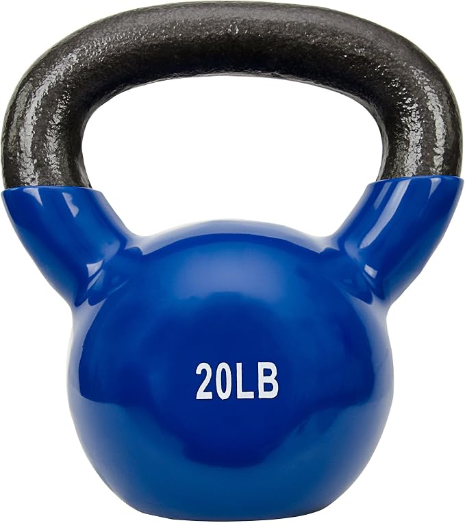 Sunny Health & Fitness Vinyl Coated Kettlebell for Strength Weight Training & Swinging Exercise, 20 Pounds