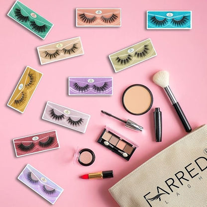 FARRED Wholesale False Lashes 10 Pairs 10 Styles Medium Length Vegan Eyelashes Fluffy Volume Strip Lashes Bulk 10 Portable Boxes Fake Eyelashes Mixed Natural Look 3D Faux Mink Lashes(mix 10pairs)