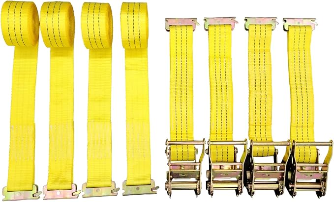 4 Pack E-Track Ratchet Straps 2" x15' 4400LB Tie Down