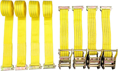 4 Pack E-Track Ratchet Straps 2" x15' 4400LB Tie Down