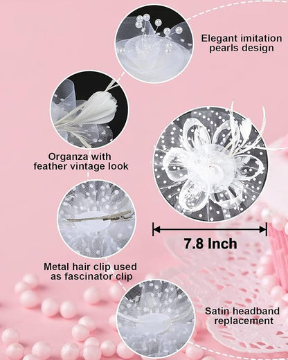 Fascinators for Women Kentucky Derby Hats,Tea Party Hat Headband Hair Clip for Wedding Cocktail