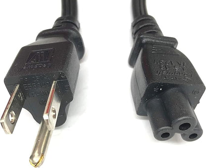 Original 3.3 foot AC power cord LS-18 LP-30B E55349, compatible with PN: 05V1C9, 0K260C, 0K2490, 02JVNJ, NEMA 5-15P to C5 3-slot Mickey Mouse type plug, for