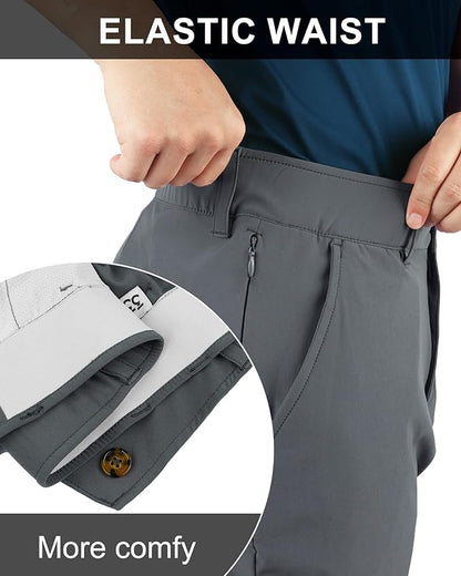 33,000ft Men's Golf Pants with 5 Pockets Classic-Fit Stretch Quick Dry Lightweight UPF 50+ Hiking Pants