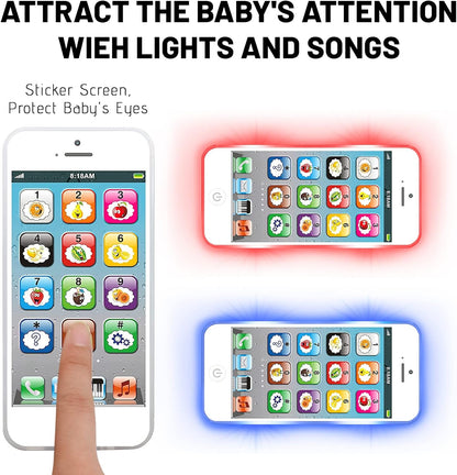 Wolmund Toy Learning Play Cell Phone with 8 Functions and Dazzling Lights Interactive Toy for Toddler Baby Kids Boys Girls( Open box )