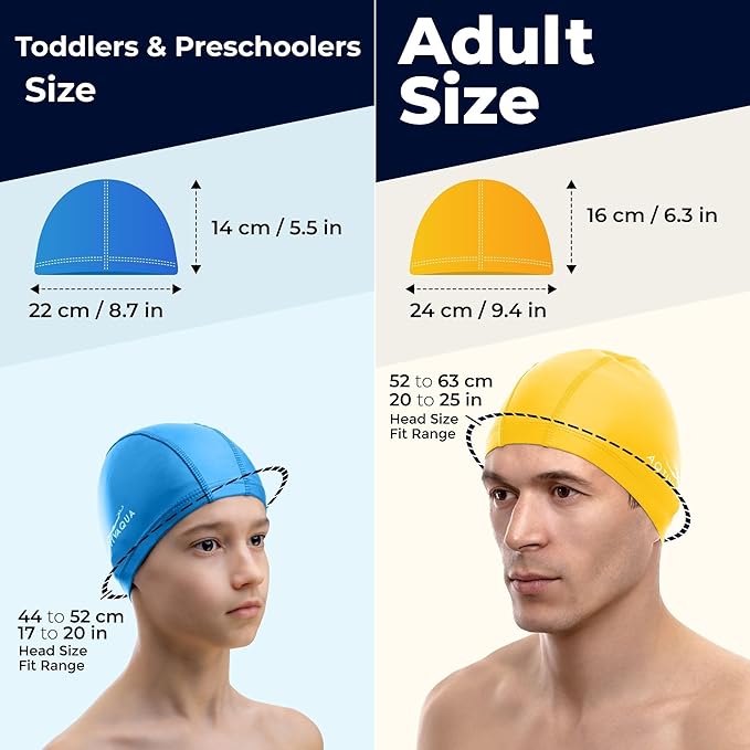 Spandex Swim Cap with Protective Layer  Comfortable Swimming Cap for Women Men Adult and Kids