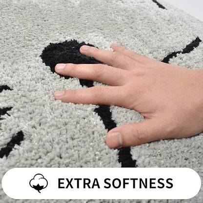 HelloTree Cat Design Bath Mat, Non-Slip, Soft, Washable, Absorbent, Fun Absorbent Mat for Kids, for Living Room, Bedroom, Bathroom, 23.6 x 23.6 inches, Gray