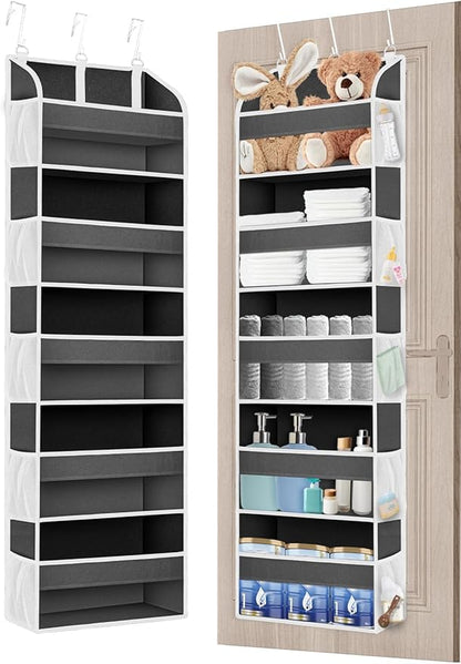 1 Pack Over The Door Organizer, Bathroom Organizers and Storage with 5 Pockets 10 Mesh Pockets, 50 lbs Weight Capacity Stuffed Animal Storage for Nursery Newborn Baby Essential