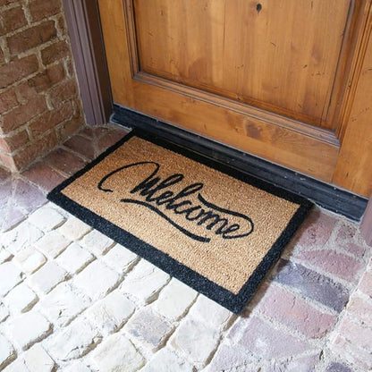 Rubber-Cal "Modern Ribbon Script AiCoir Welcome Mat 15mm X 18" X 30"