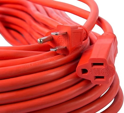 Inc Bergen Industries OC100143, 100 ft, 14 AWG, 15A/125V AC Heavy-Duty Outdoor Single Receptacle Extension Cord, Orange