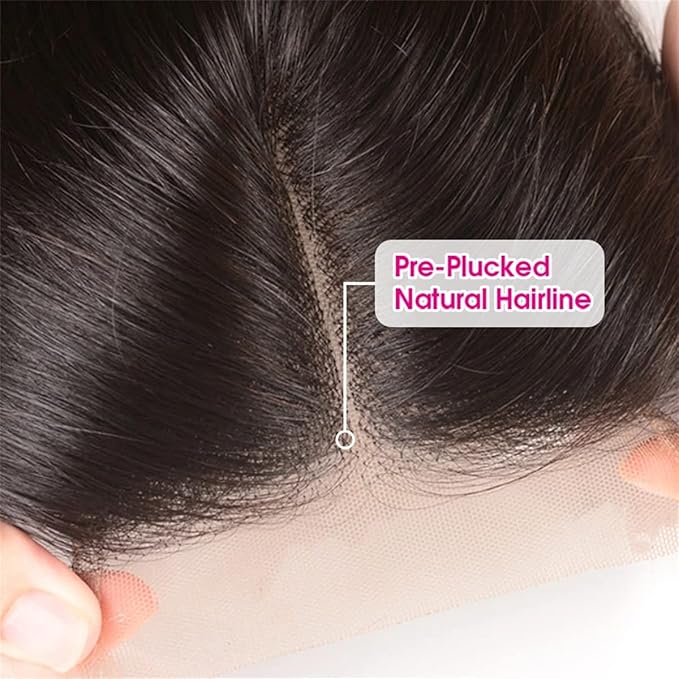 Body Wave Closure 18 Inch HD Lace Closure Free Part 4x4 Closure Human Hair 100 Unprocessed Brazilian Body Wave Virgin Hair Transparent Lace Closure Only Pre Plucked with Baby Hair Natural Black Color